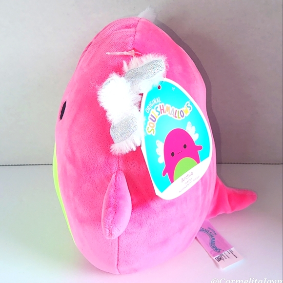 ARCHIE 🦎 Blacklight Hot Pink Axolotl Original Squishmallow by KellyToy NWT - Picture 2 of 8